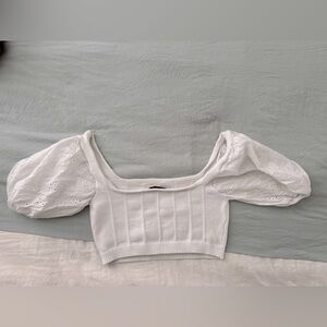 Zara knit puff sleeve crop top. US Size: Medium